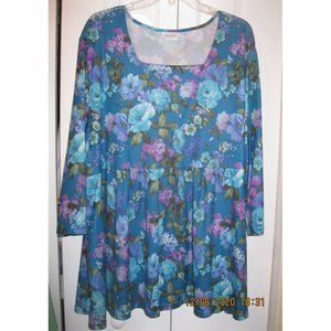 Blues Purple Floral Tunic Zulily CW Classics 3X